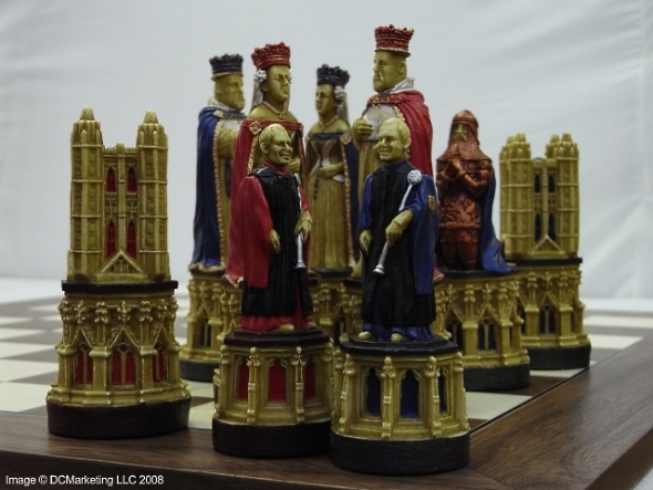 Canterbury Cathedral Hand Decorated Theme Chess Set